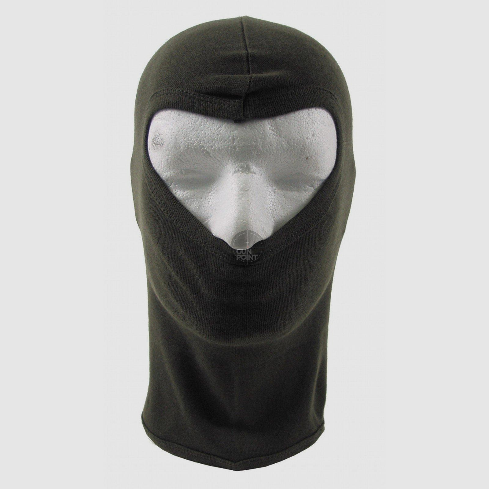 Balaclava, 1-Loch, dnn,oliv, 100 % Baumwolle