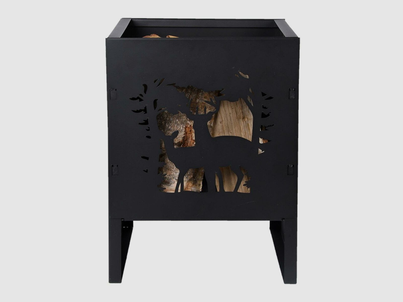 Lovergreen Outdoor Motiv Viereckiges Kohlenbecken-Hirschmuster - Baustahl