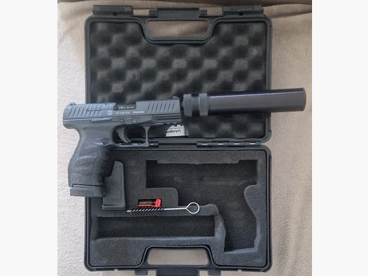 PPQ Schreckschuss Pistole mit Schalldämpfer