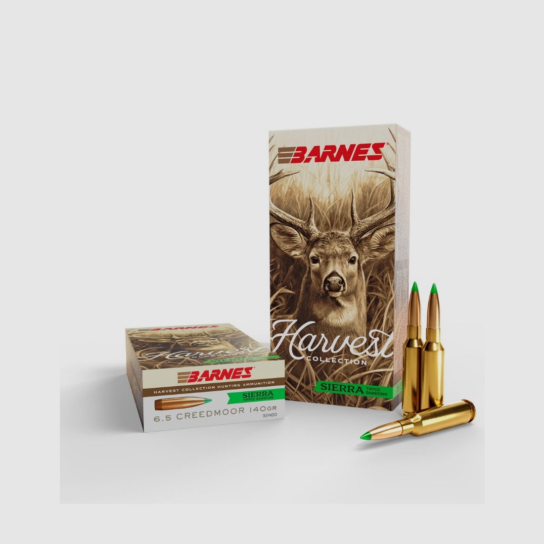 Barnes Harvest Collection 6,5mm Creedmoor 9,1 g / 140 gr Sierra Tipped GameKing Jagdmunition – 20 Stück #32400
