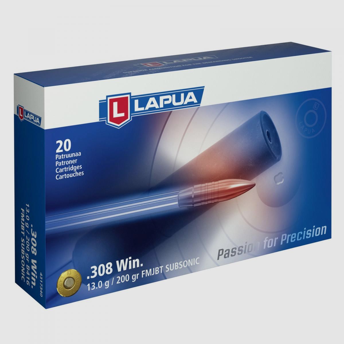 Lapua .308 Win. 200GR VM Subsonic 20 cartucce