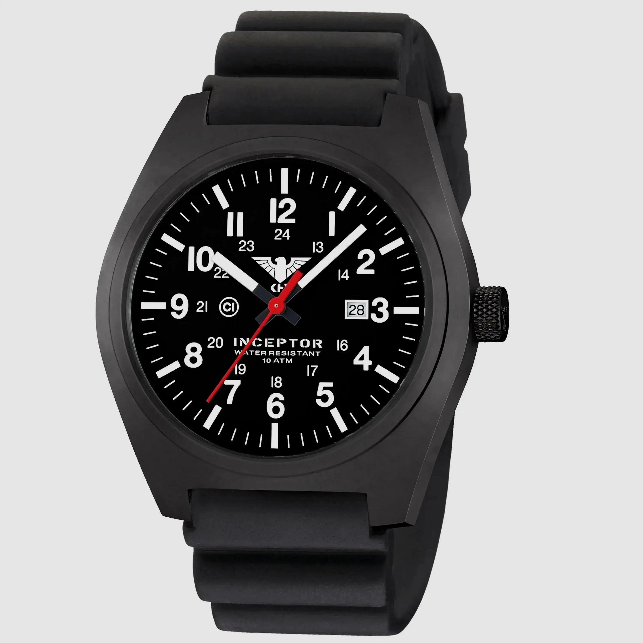 KHS KHS Orologio Inceptor Acciaio Nero Cinturino da Sub - Nero