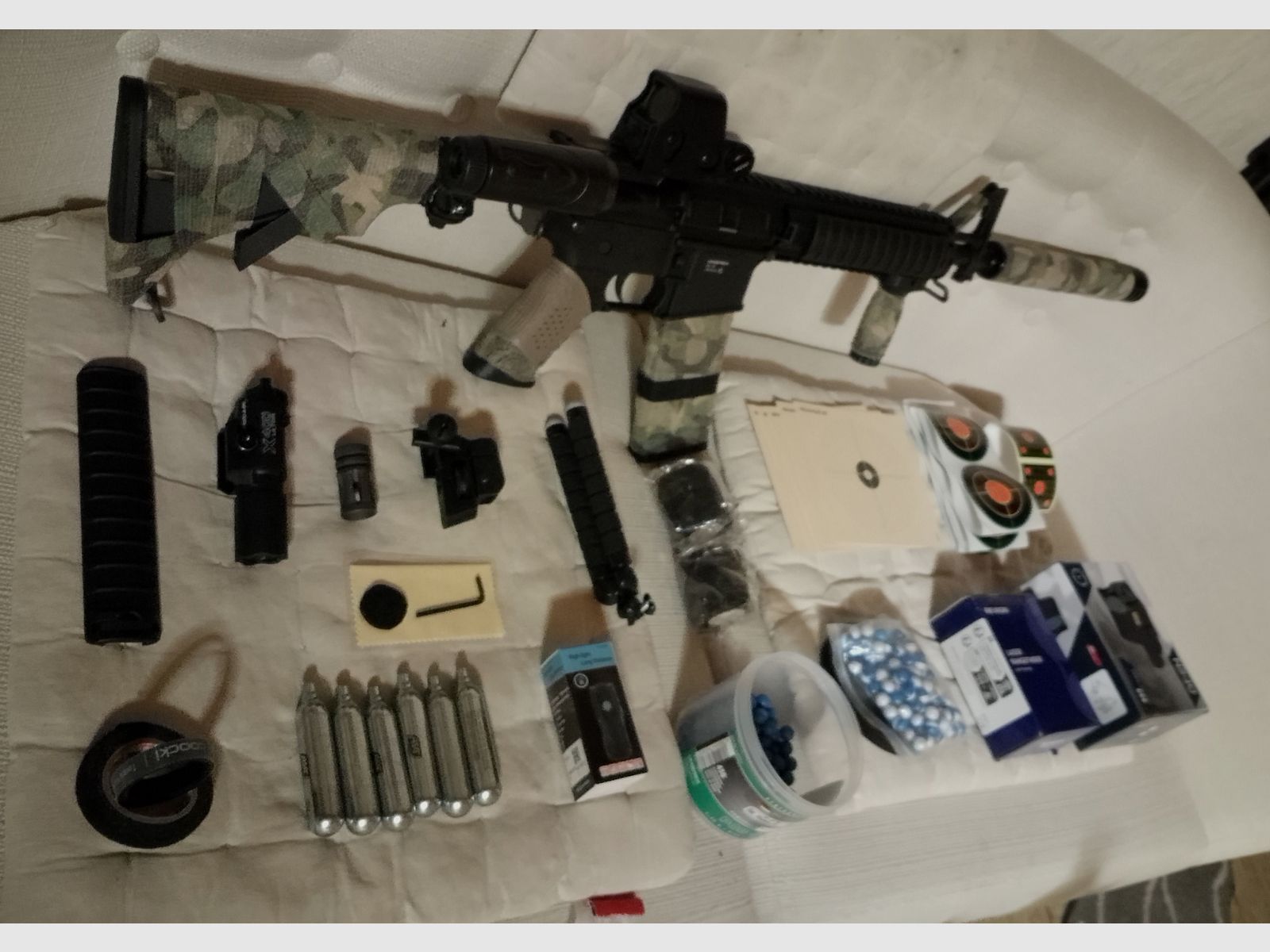 Combat Set T4E t4m RIS CO2 Druckluft Sturmgewehr Ram Tarnung  Holo Visier Laser Entfernungsmesser Home Defense Gewehr cal .43 upgraded Paintball Markierer