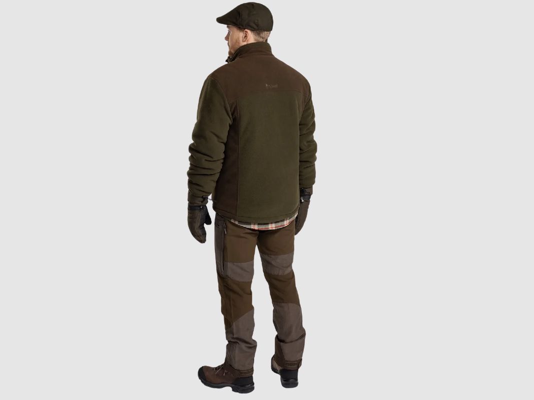 PINEWOOD HARRIE chaqueta polar de caza para hombre, verde / marrón ante, imagen 4 de 6