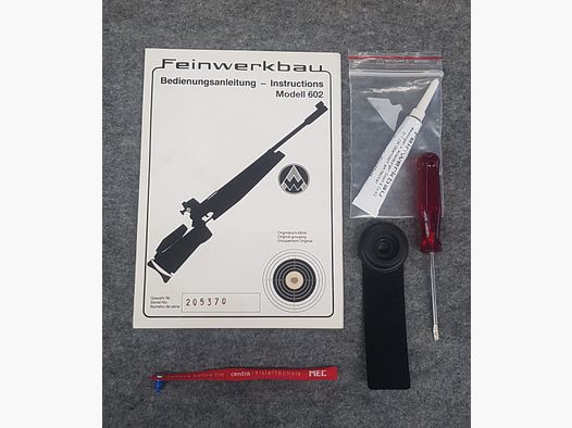 Feinwerkbau FWB Mod. 602 akcesoria diopter opis instrukcja obsługi pistolet pneumatyczny karabin pneumatyczny karabin KK pistolet Co2 zobacz opis. Cena od