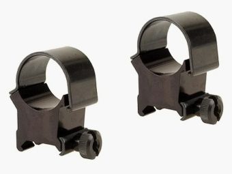 Weaver Top-Mount Anneaux de style Weaver brillants noirs 25,4mm extra haut, BH 14,22mm