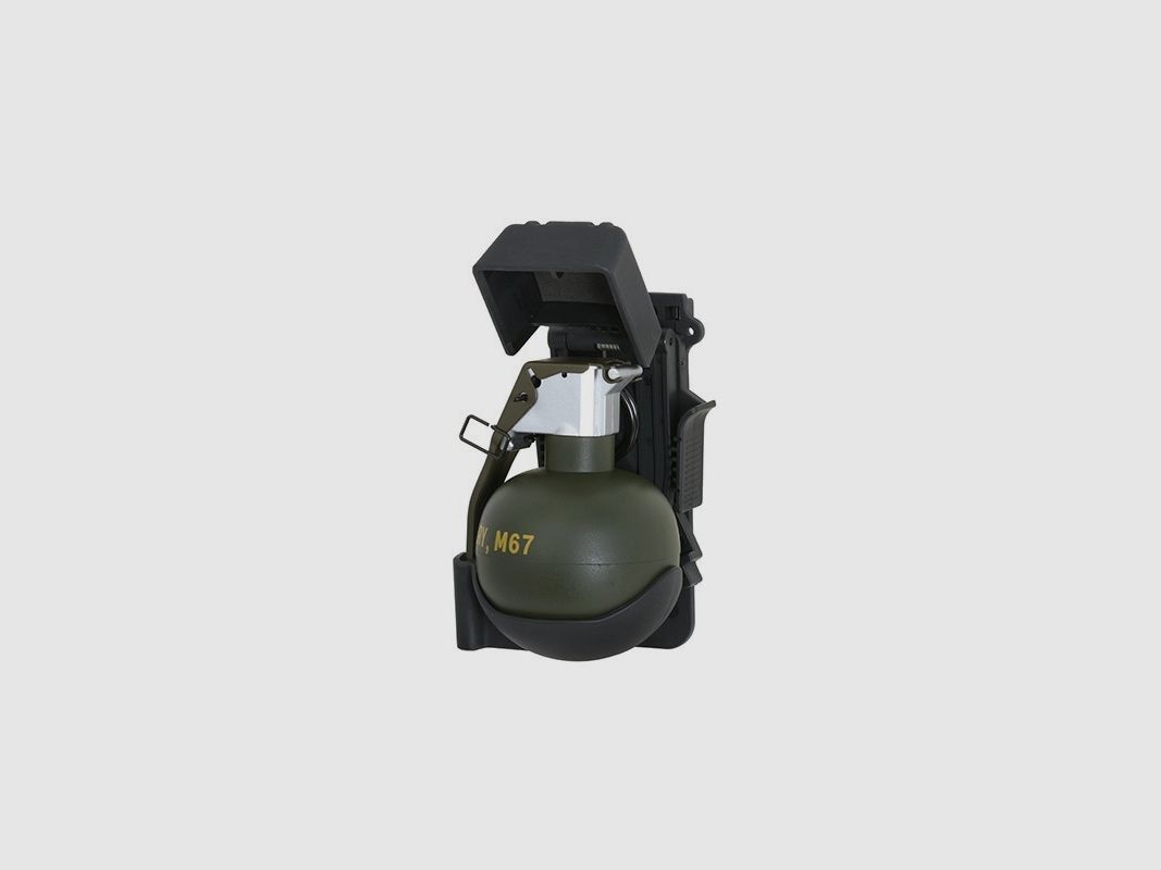 Schnellziehpouch für und mit Dummy-Granate "M67 Frag", schwarz