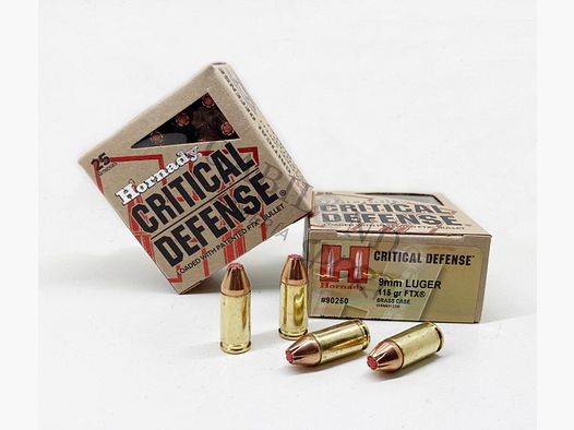 Munition HORNADY Critical Defense 115 gr FTX Kal. 9 PB