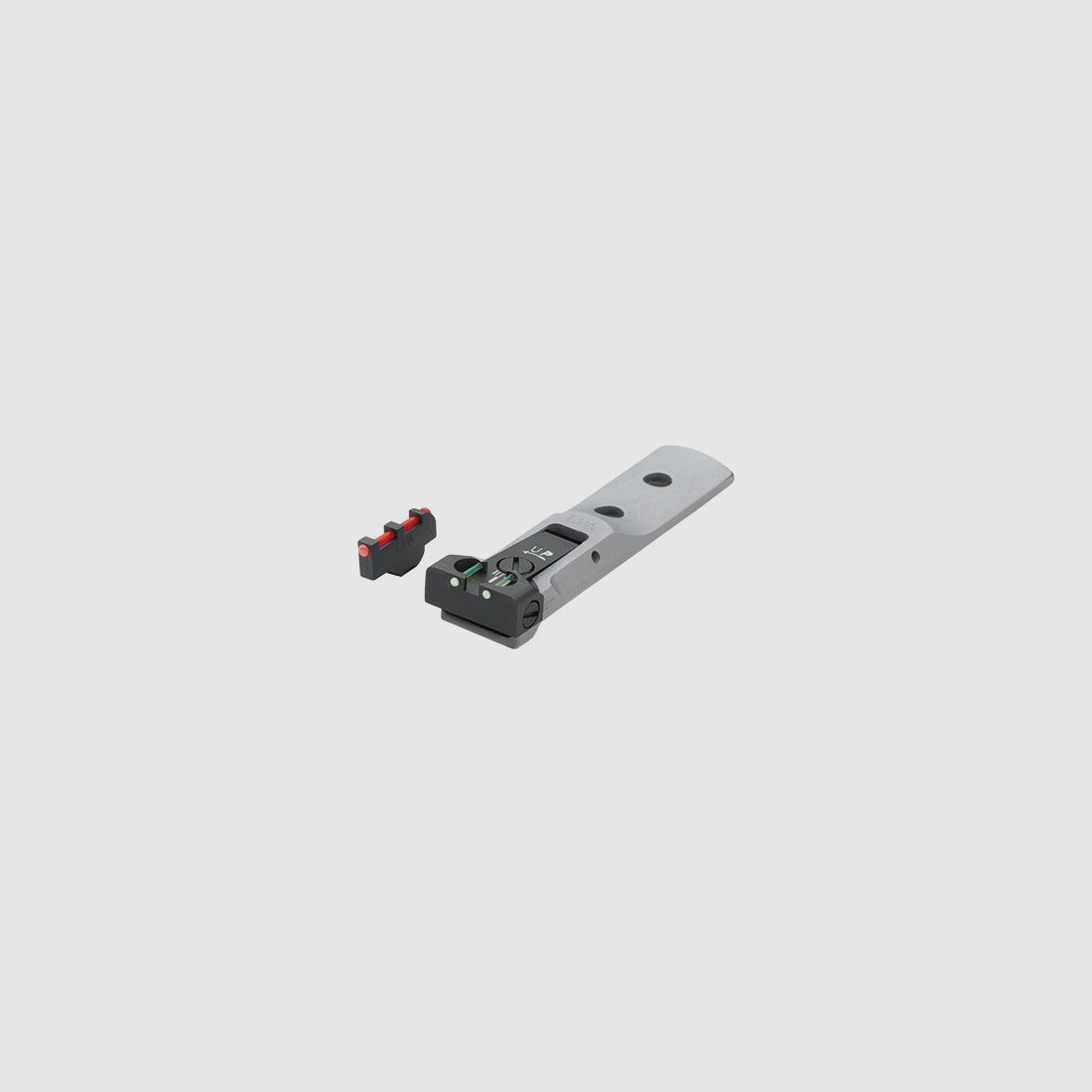 LPA TXT03-F1-SILVER(SET) verstellbares Revolvervisier für 629, 686, 586, 627, 66, 67, 696, 17, 19, 657, 610, 625, 29, 27 – Fiber-Optik