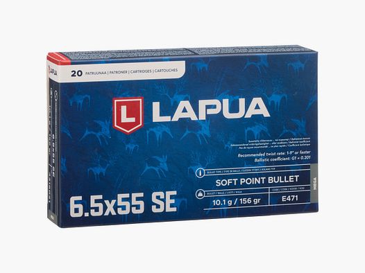 Lapua 6.5×55 Mega partial coat SP 10.1g/156grs.