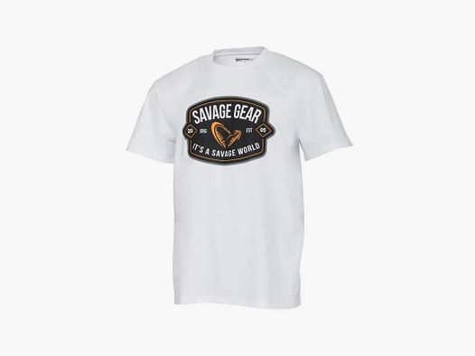 T-SHIRT SAVAGE GEAR BADGE BIAŁY