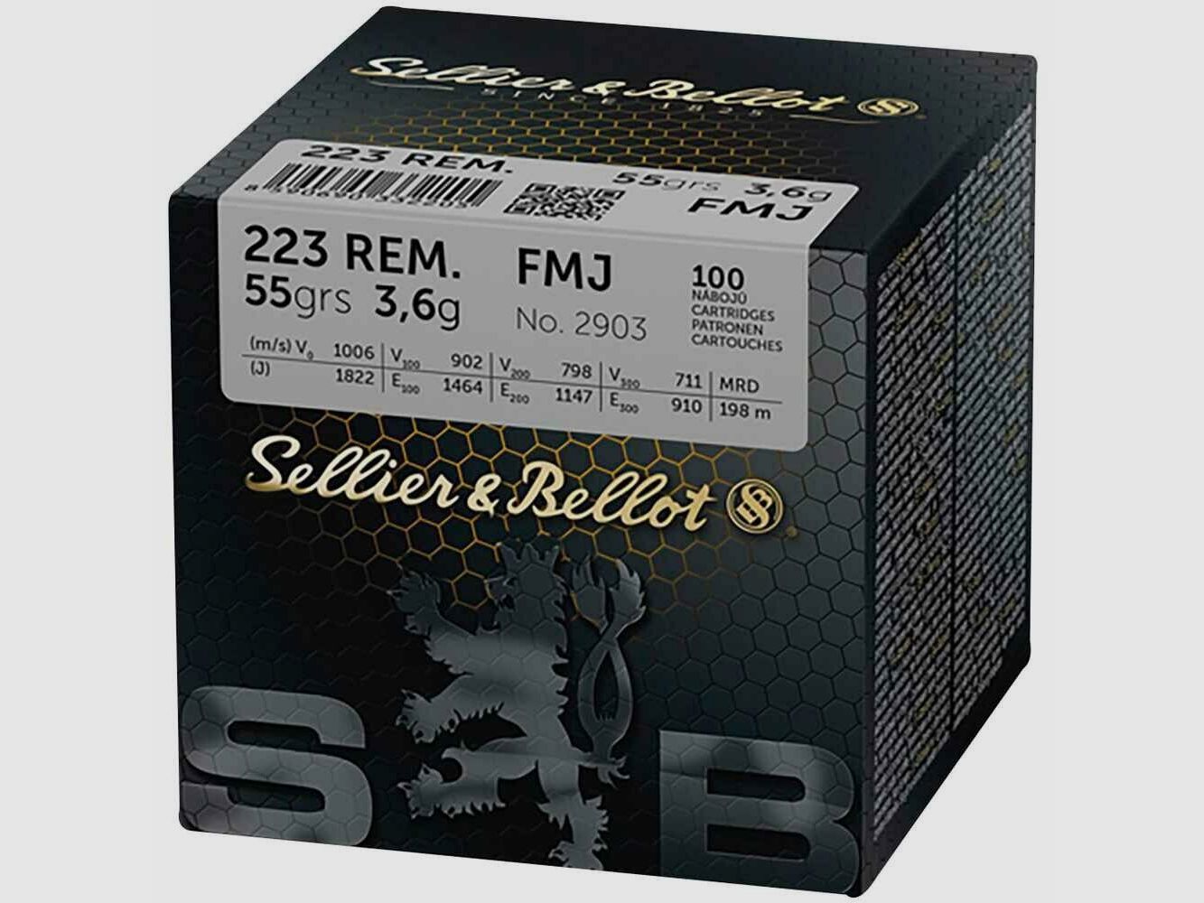Sellier & Bellot .223 Rem FMJ 55grs / 3.6g