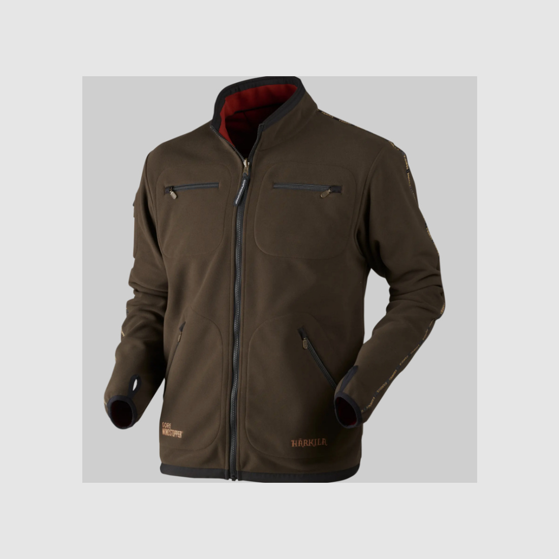 Härkila Herren Fleecejacke Kamko Green/Bordeaux