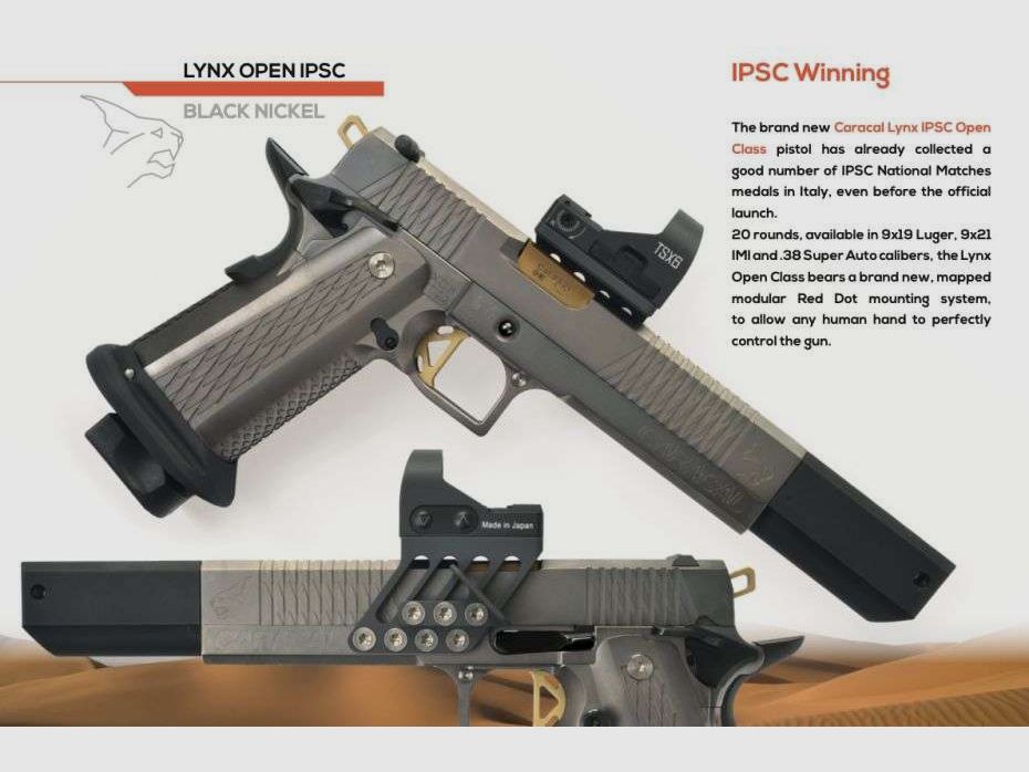 XDB Pistola Caracal Lynx Open IPSC Winning Cal.9X19, immagine 5 di 5