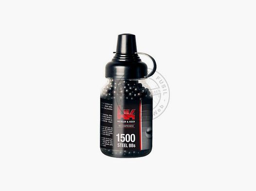 Biberon 1500 balles BB sphériques noires 4,5mm Heckler & Koch