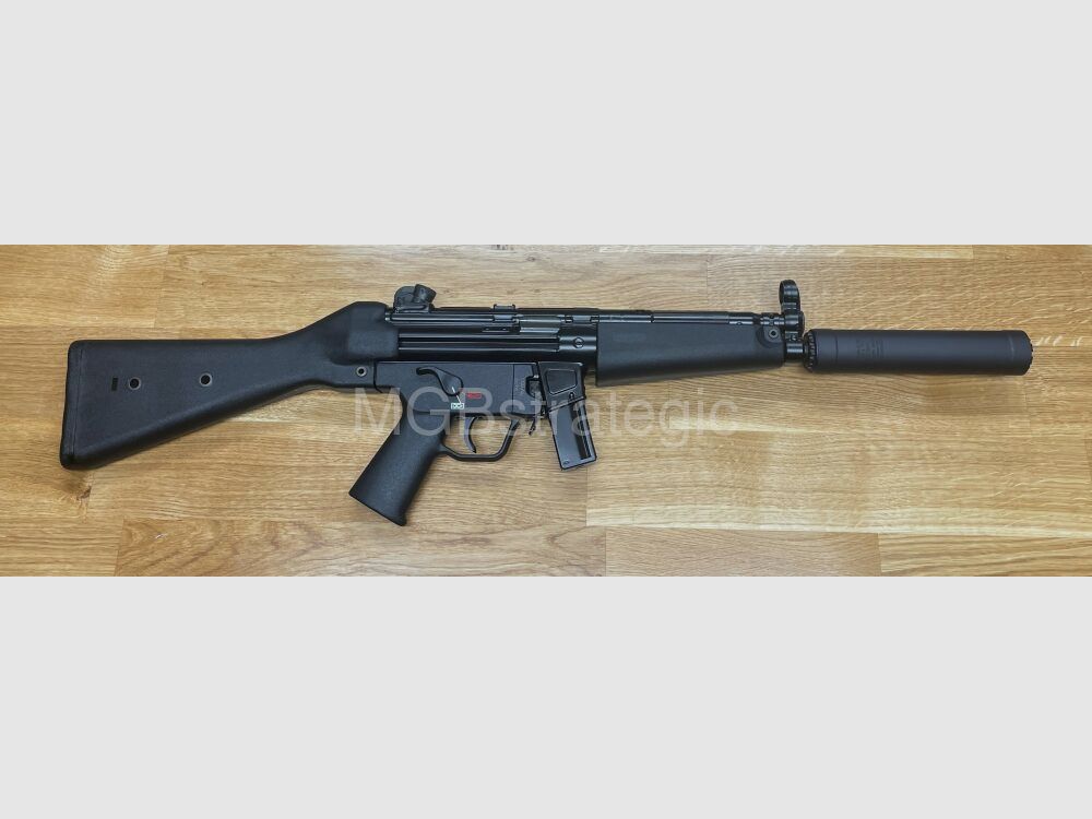 Heckler & Koch SP5 mit Festschaft - halbautom. Büchse 9mmLuger zivile Ausführung der Heckler & Koch MP5 - H&K SP 5 HK SP5 - optional mit Acheron AG SMG E1 Schalldämpfer