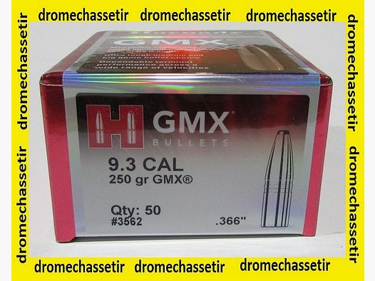 boite de 50 ogives Hornady GMX cal 9,3 poids 250 grains ref 3562