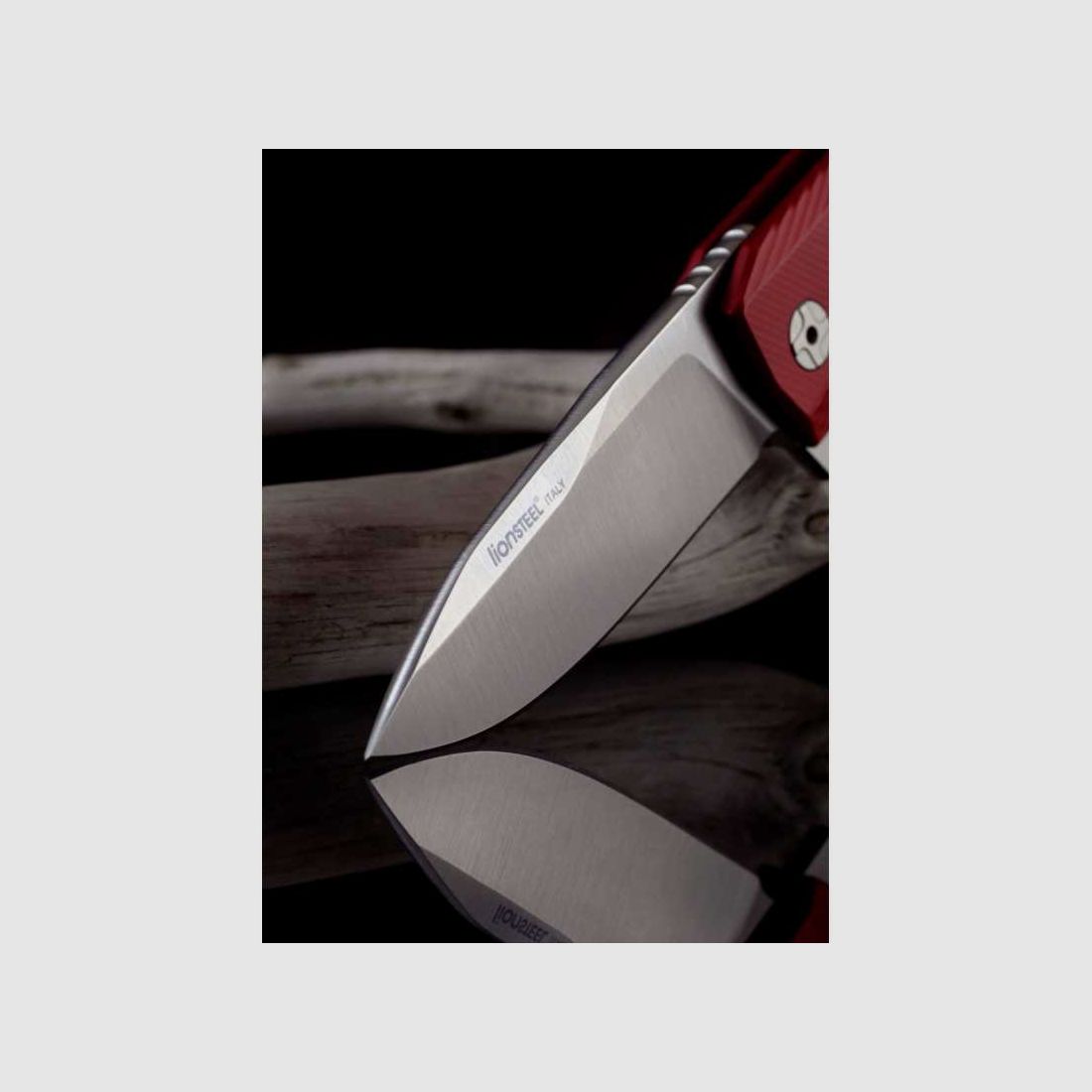 Lionsteel ROK Aluminium Taschenmesser, rot, satiniert