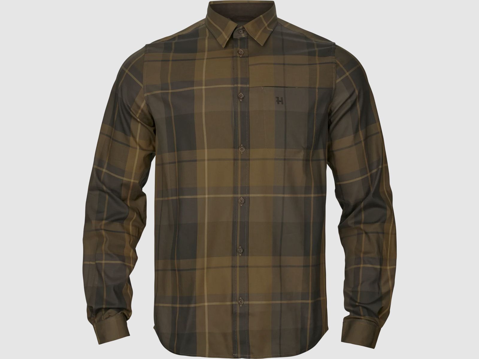 Chemise Härkila à Manches Longues Homme Willow Green Check XL
