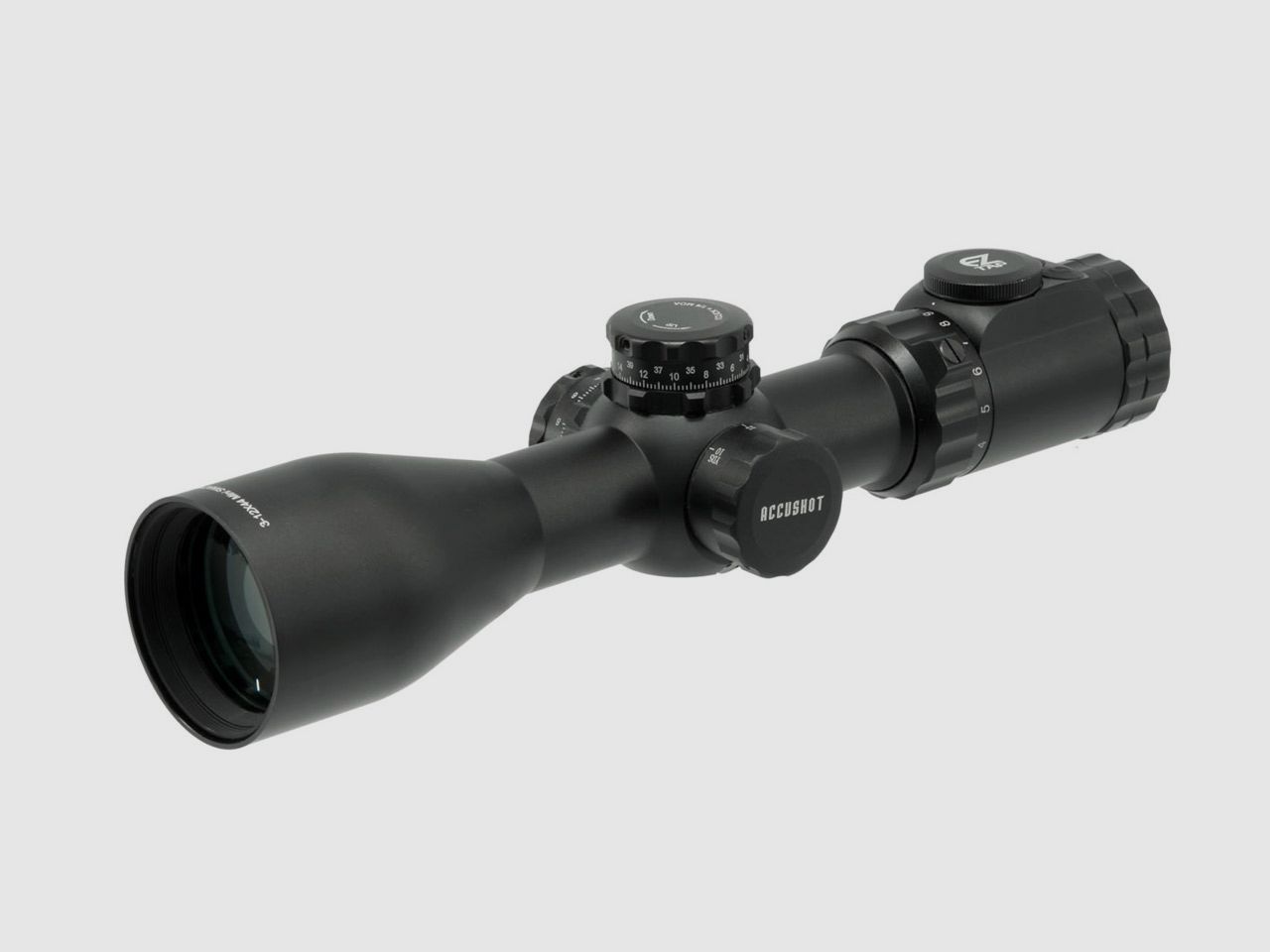 Zielfernrohr UTG Accushot OP3 3-12x44 UMOA Absehen beleuchtet 30 mm Tubus Seitenfokus inklusive Weaver-, Picatinny-Ringmontagen