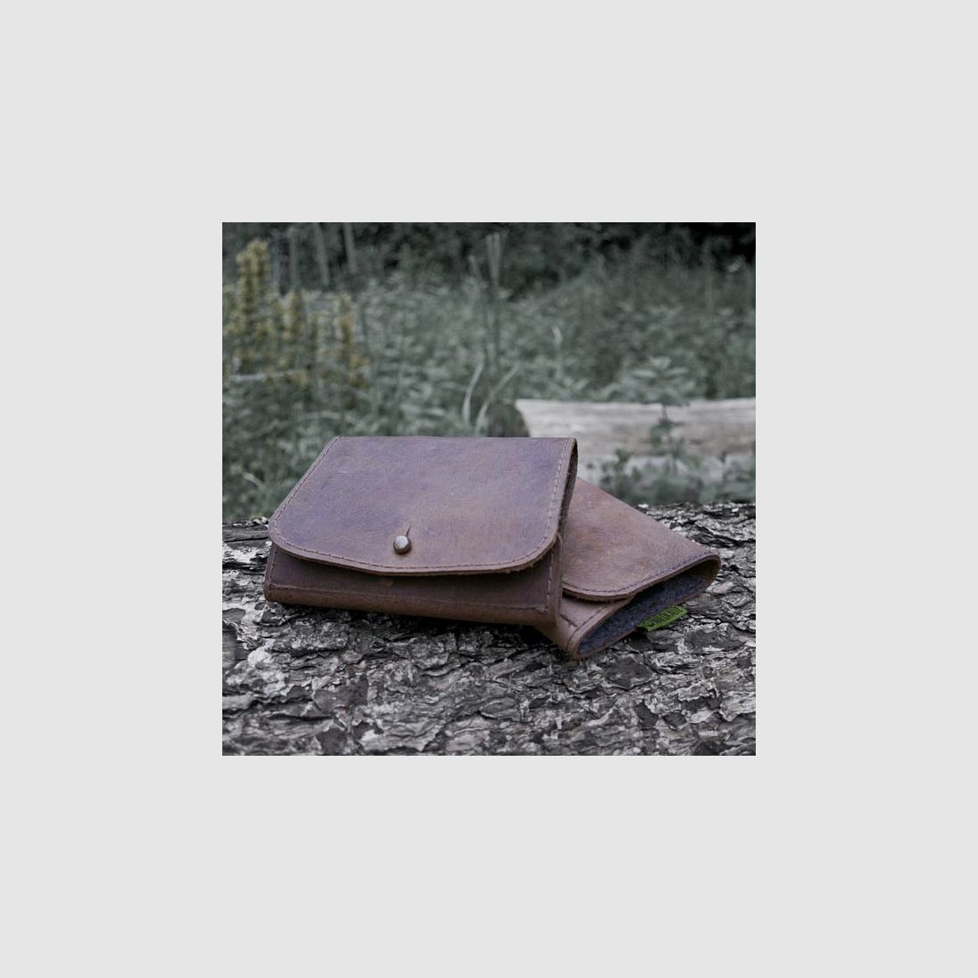 Forest owl combination rifle nubuck leather cartridge case