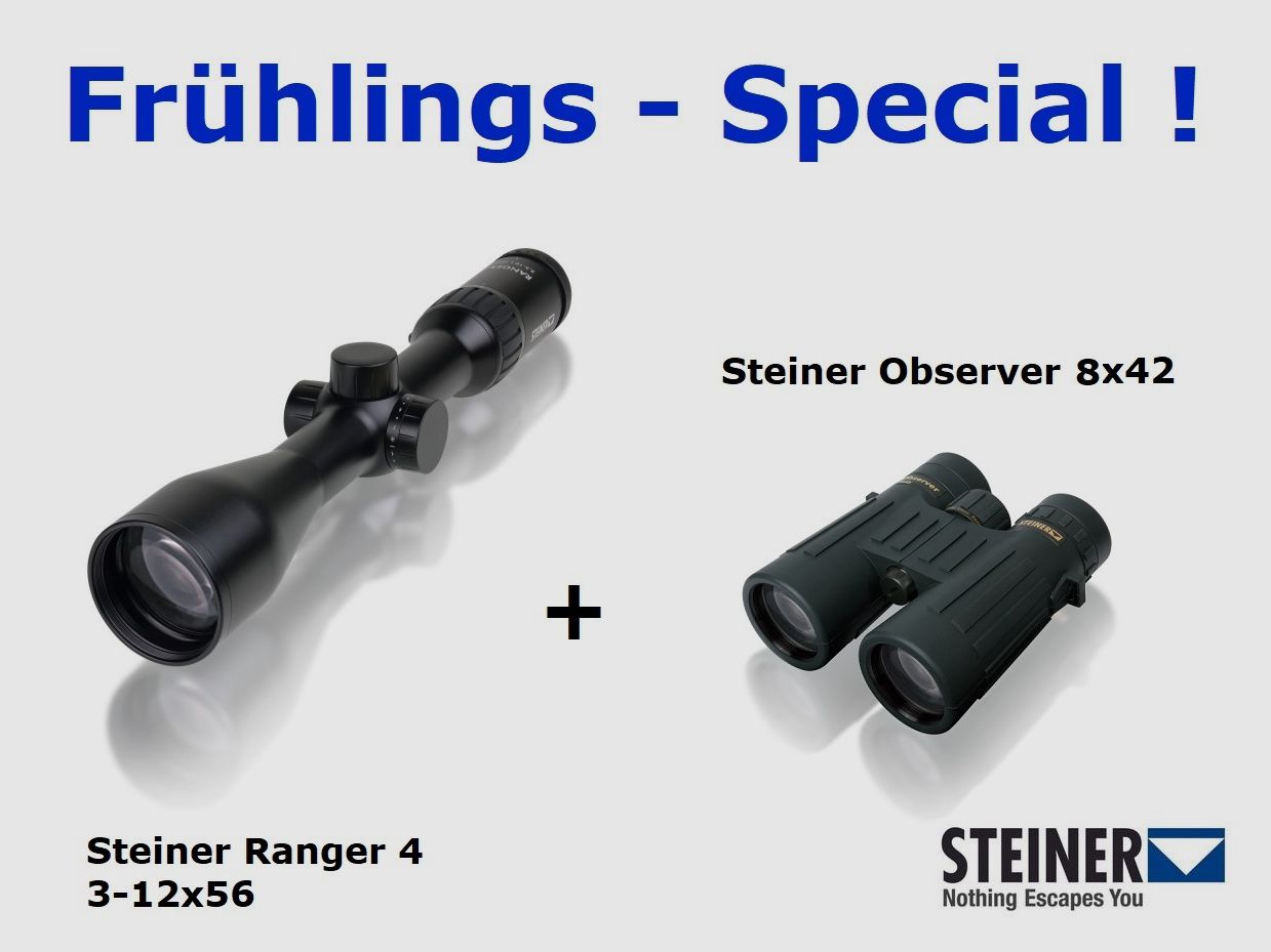 AKTIONS - Paket Nr. 3 - Steiner Ranger 4 3-12x56 + Observer 8x42