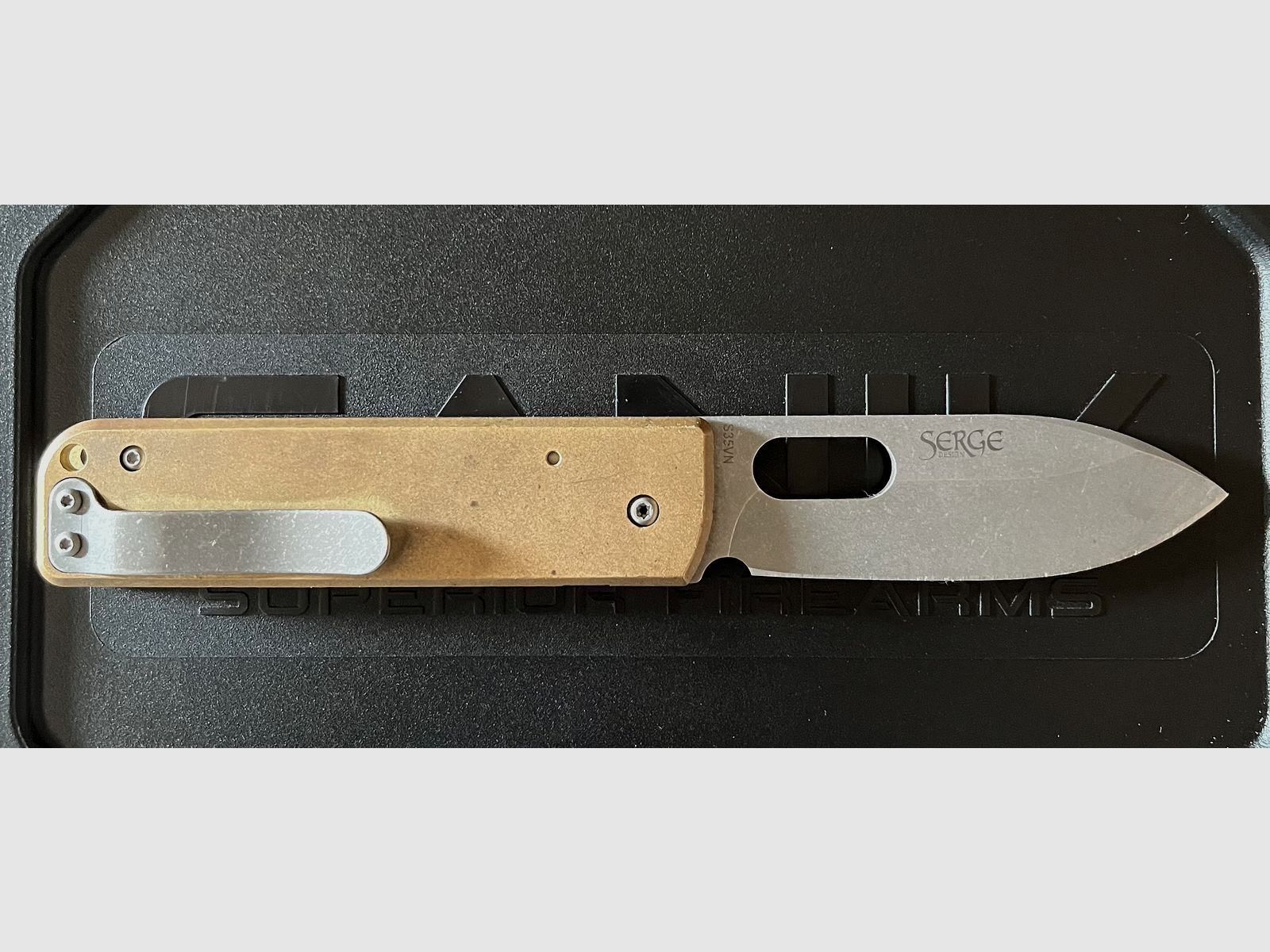Böker Plus Lancer Brass – S35VN – Serge Panchenko Design (Discontinued)