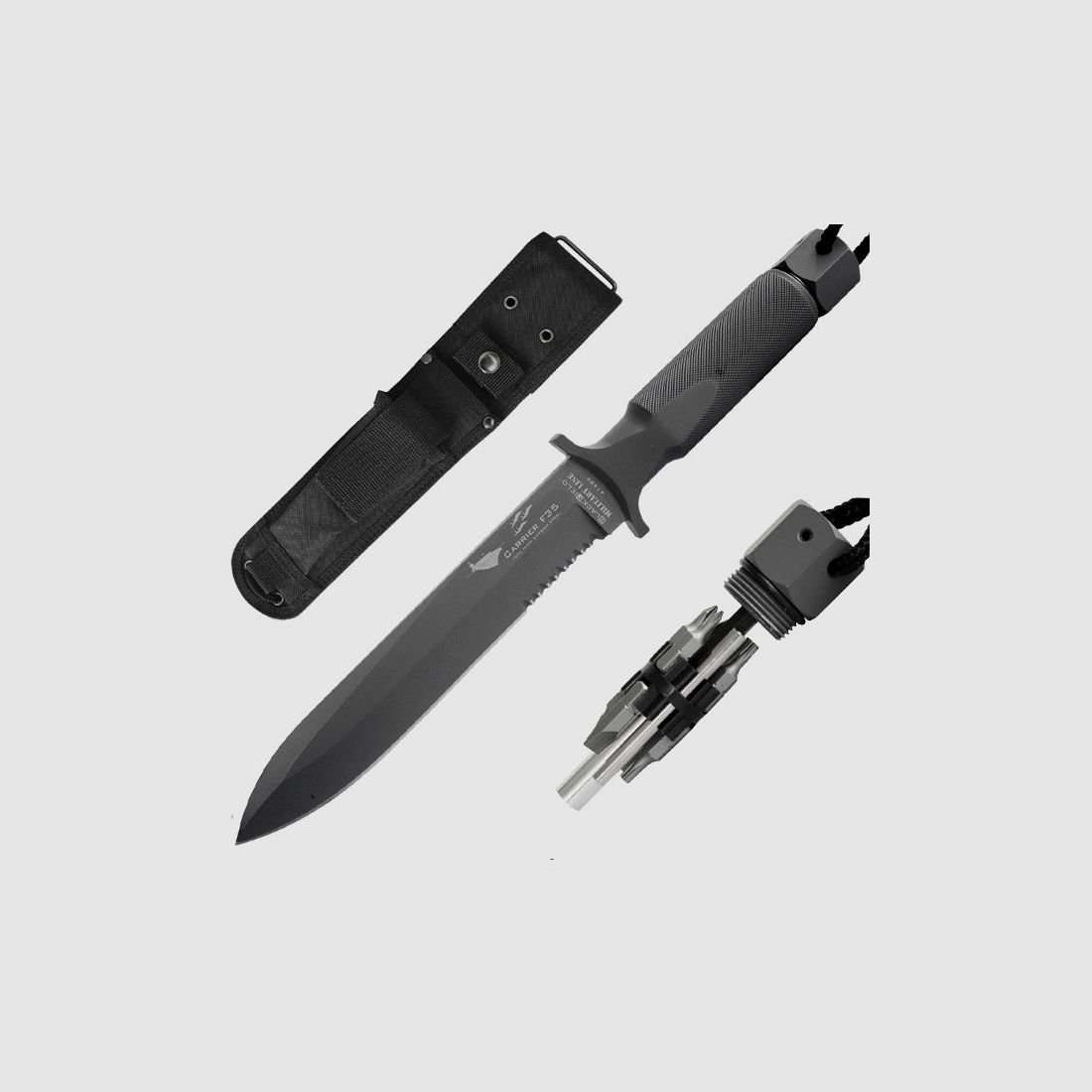 Einsatz-Messer mit Werkzeug (BIT) im Griff + Nylonscheide