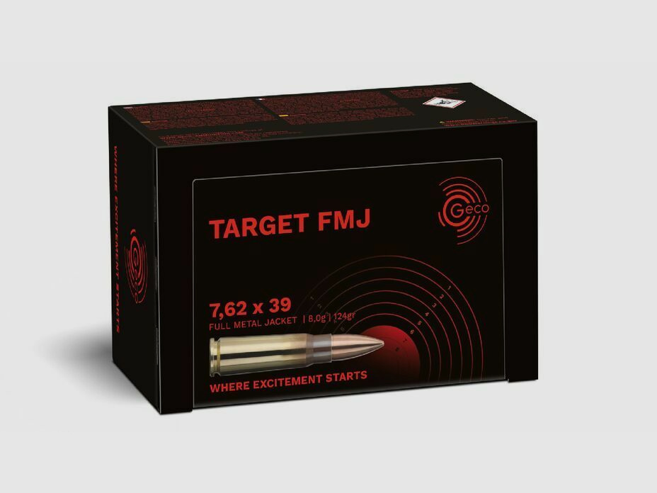 Geco Target FMJ 8.0g/124grs à50 7.62X39