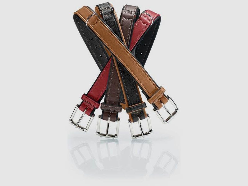 Collare Hunter in pelle di alce canadese in cognac/nero, immagine 2 di 4
