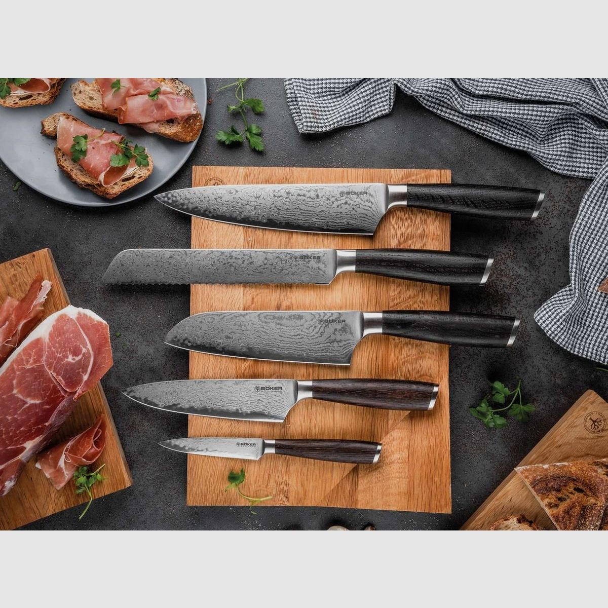 Böker Meisterklinge Damast Santoku Kochmesser, Bild 8 von 10