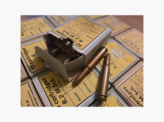 Seltene Patronen 8,2 oder auch 8x56 Mannlicher Schönauer je 10 Stück quecksilber- und bleifreie ZH