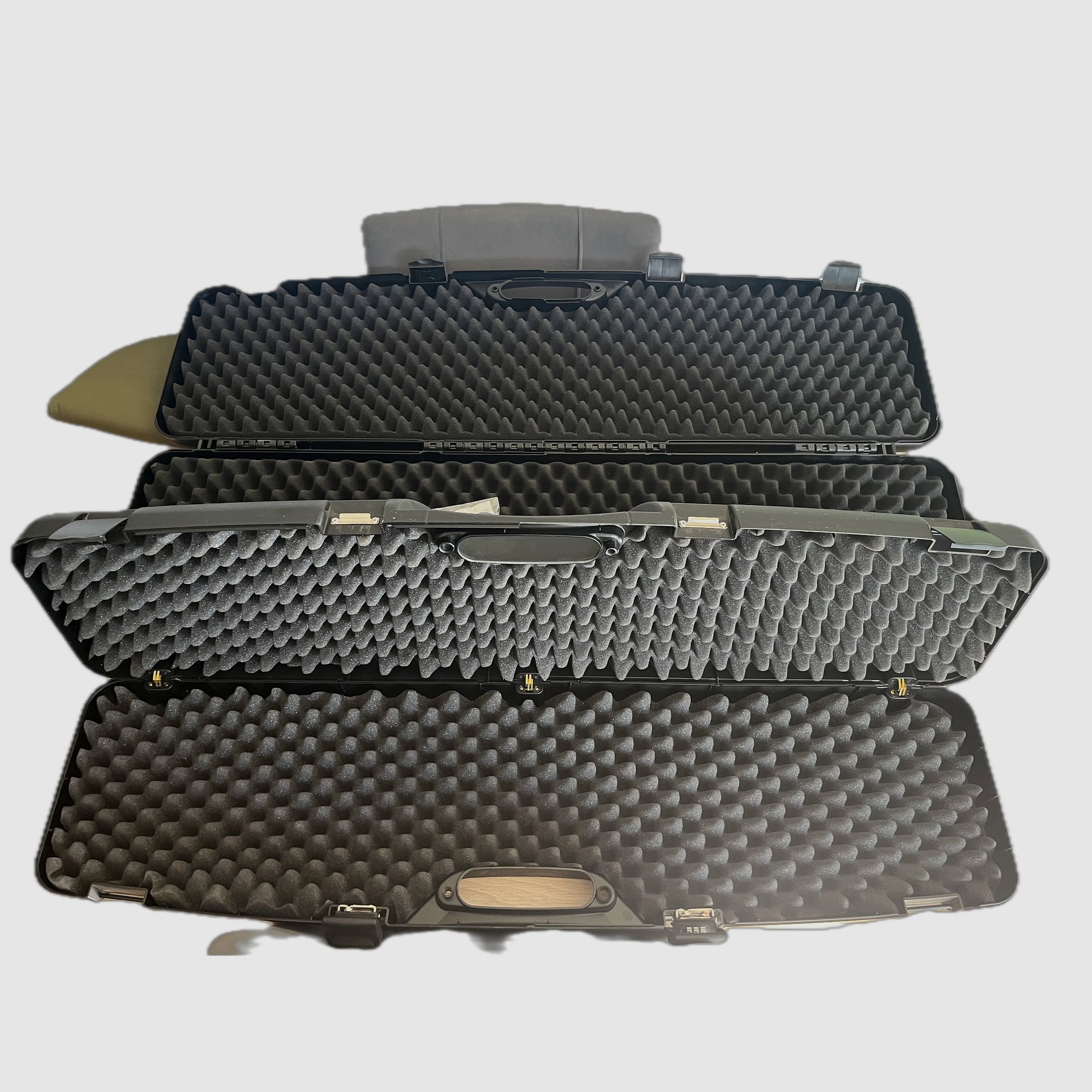 2 long gun cases, handgun cases and holsters