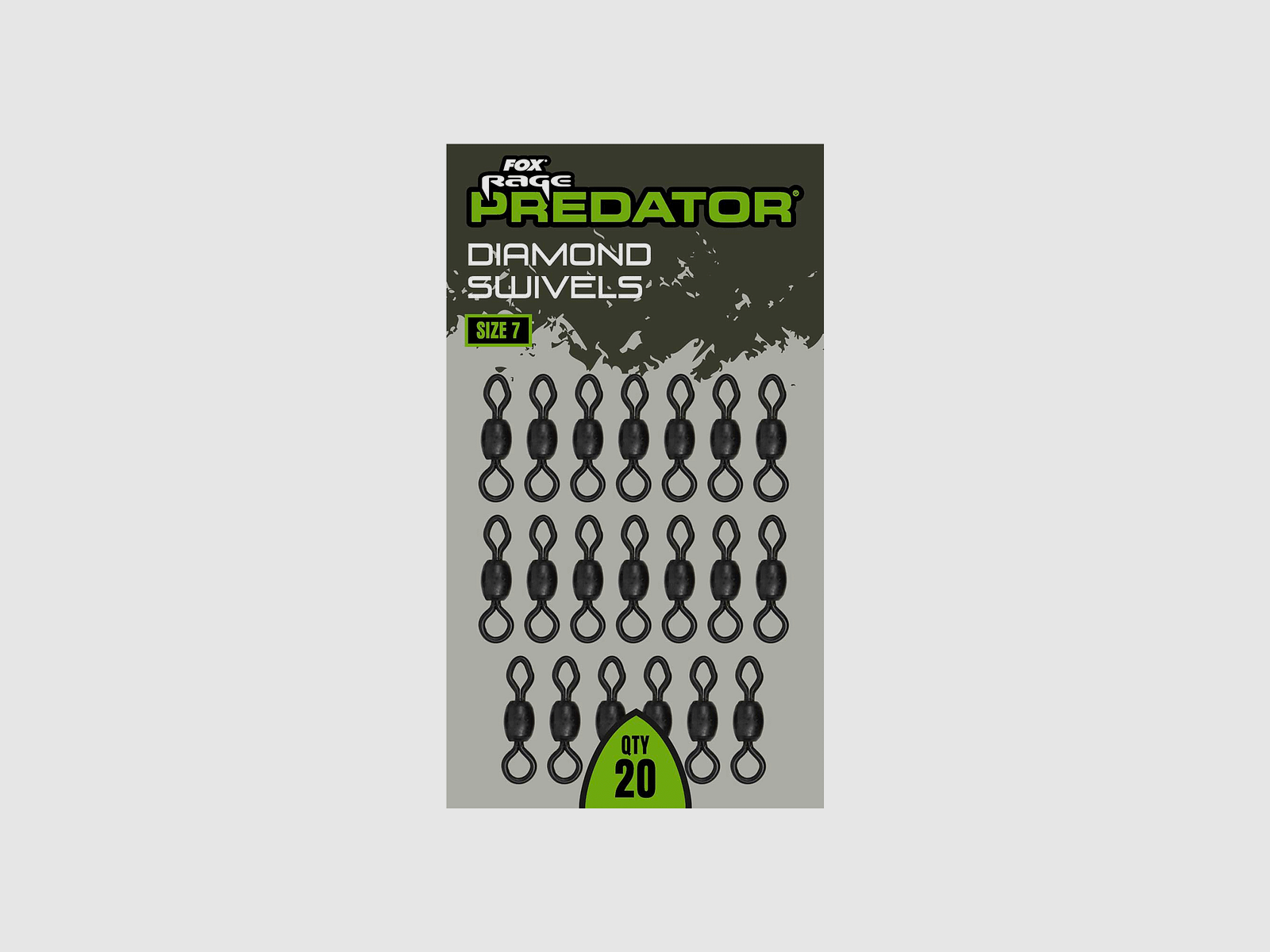 FOX RAGE PREDATOR – DIAMOND SWIVELS SIZE 7 (QTY 20), image 2 of 3