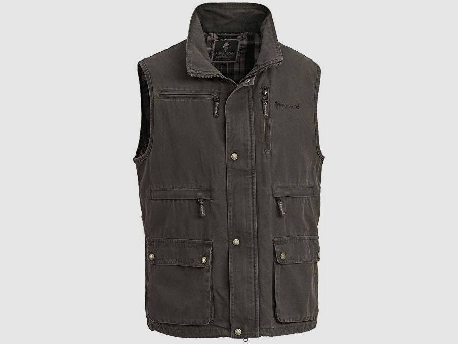 Pinewood Weste Hastings Canvas dunkelbraun