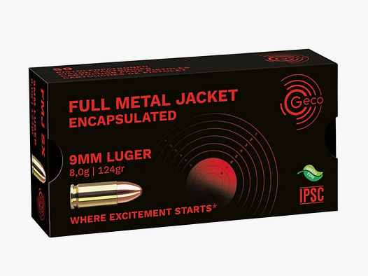 Geco 9x19mm 124gr SX Tombak Verkapselt