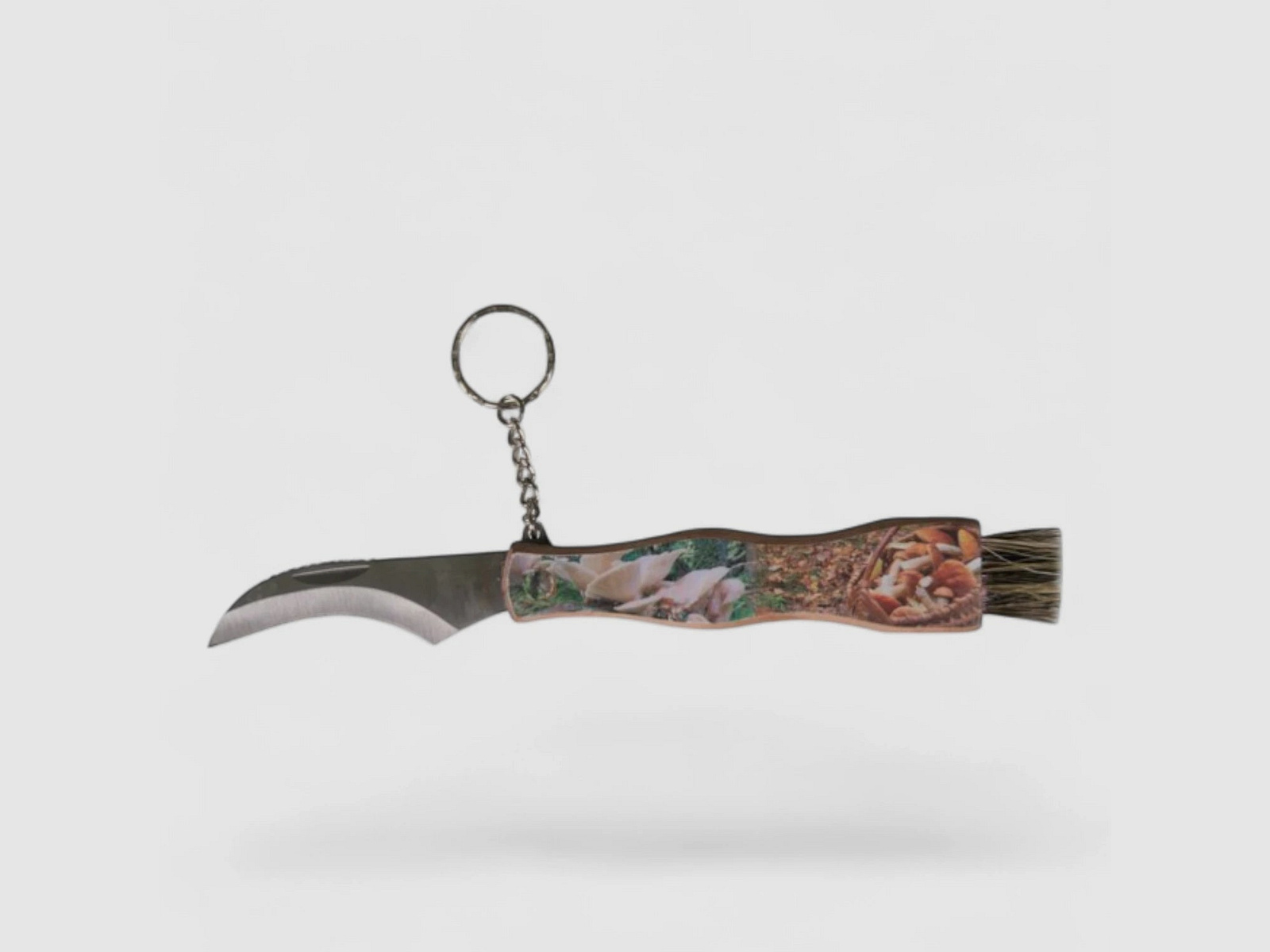 Albainox Cuchillo de Setas Print – Cuchillo de Setas con Cepillo y Pinzas de Madera de Abedul