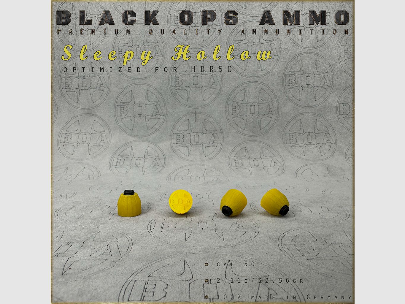 18x + 2 Sleepy Hollow BLACK OPS AMMO HDR 50 TR cal.50 Munition T4E Umarex HDR50 TR50