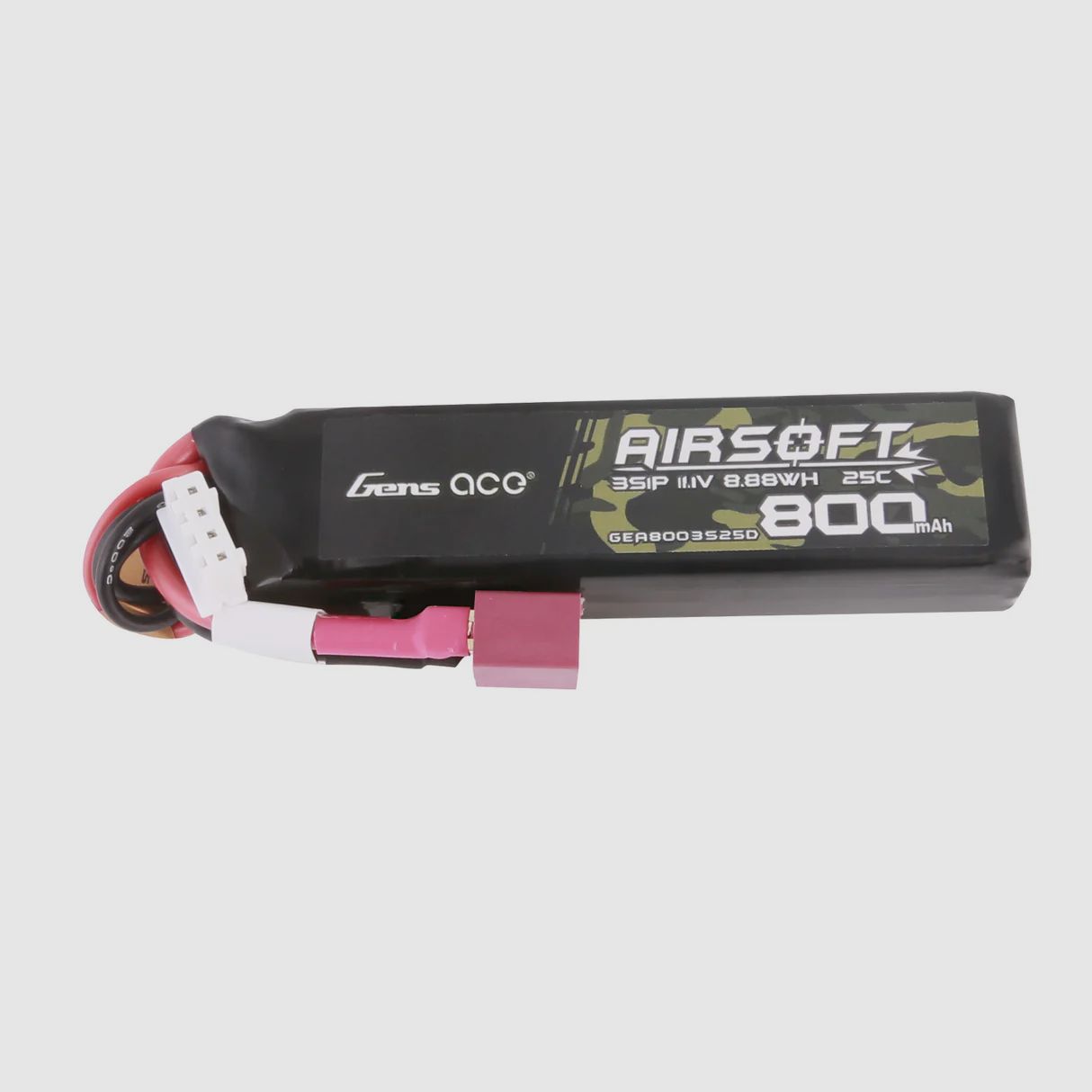 Gens Ace 25C 800mAh 3S1P 11.1V Nunchuck LiPo-Akku mit T-Stecker