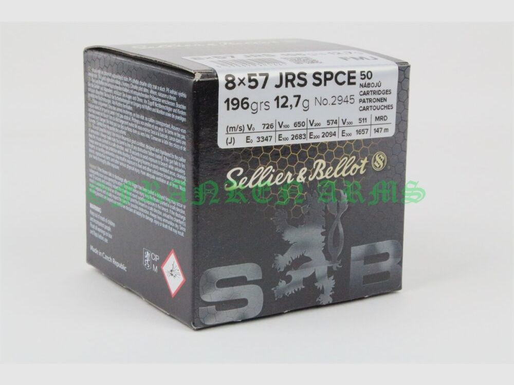 Sellier&Bellot 8x57IRS SPCE 196gr. 12,7g 50 piezas precios por cantidad