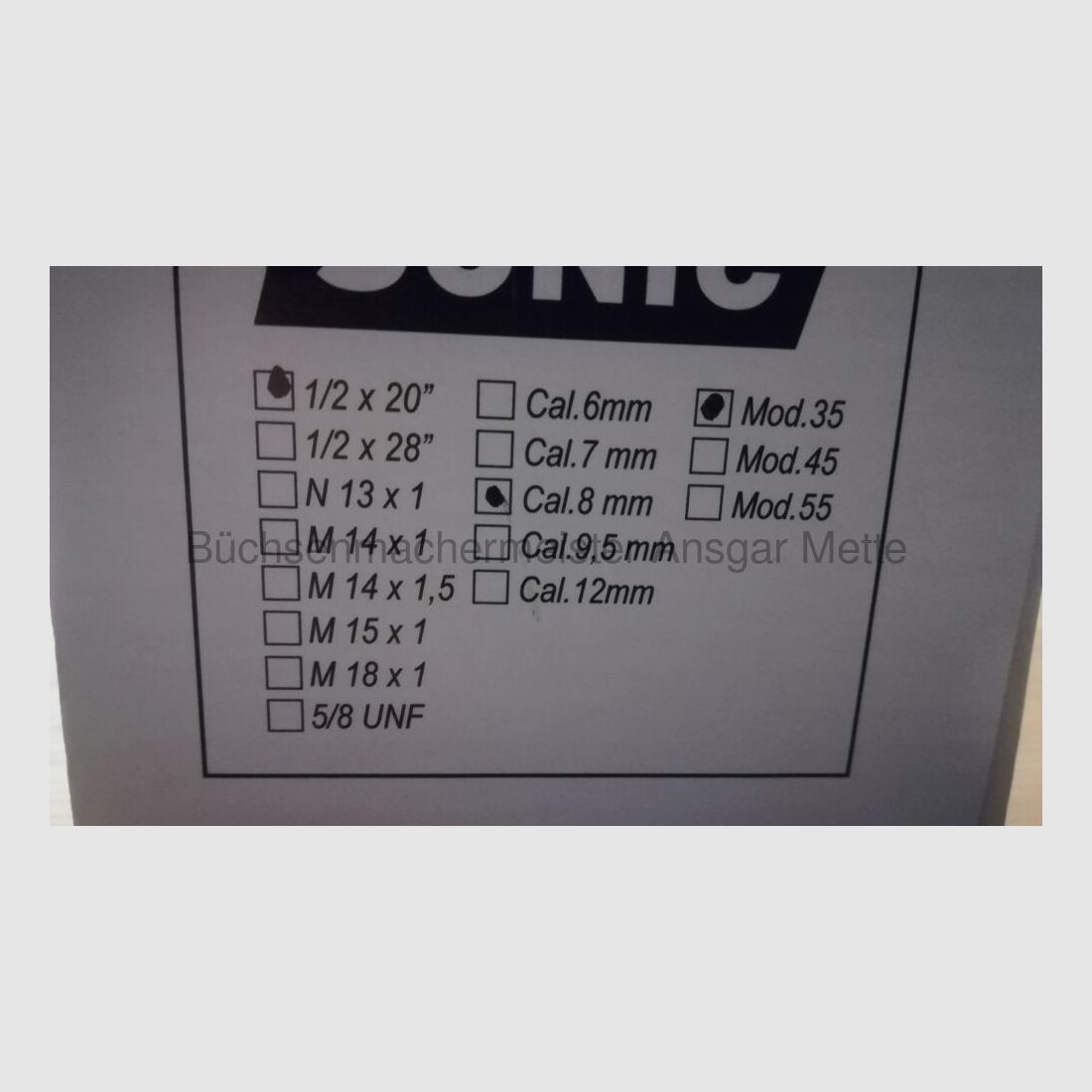 Sonic Mod. 35 MAX 8, Gewinde 1/2"x 20 Mod. 35 MAX 8