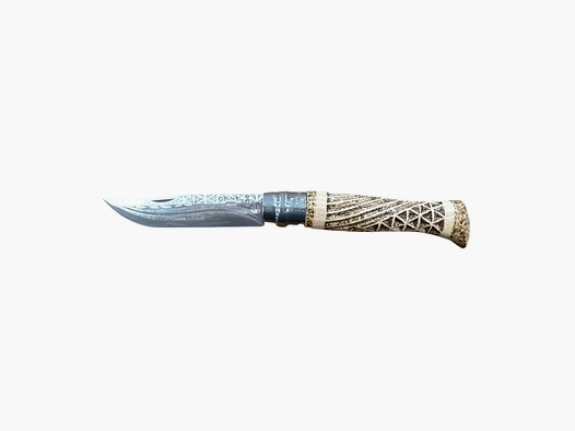 KNIFE – OPINEL – N.9 INOX HANDMADE WITH DOUBLE CARVING + PYROGRAPHY