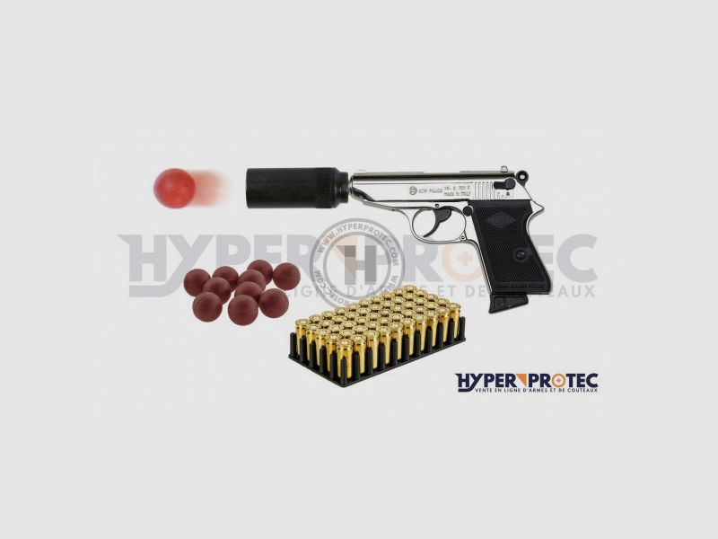 Pack Verteidigung Alarmpistole Bruni New Police verchromt, Bild 1 von 2