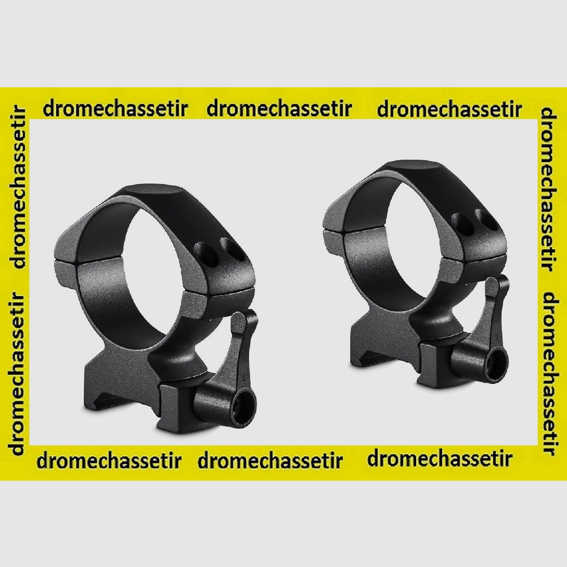 Los 2 Montageringe Precision Stahl Niedrig 34mm schwarz matt Ref 23030, Bild 1 von 2