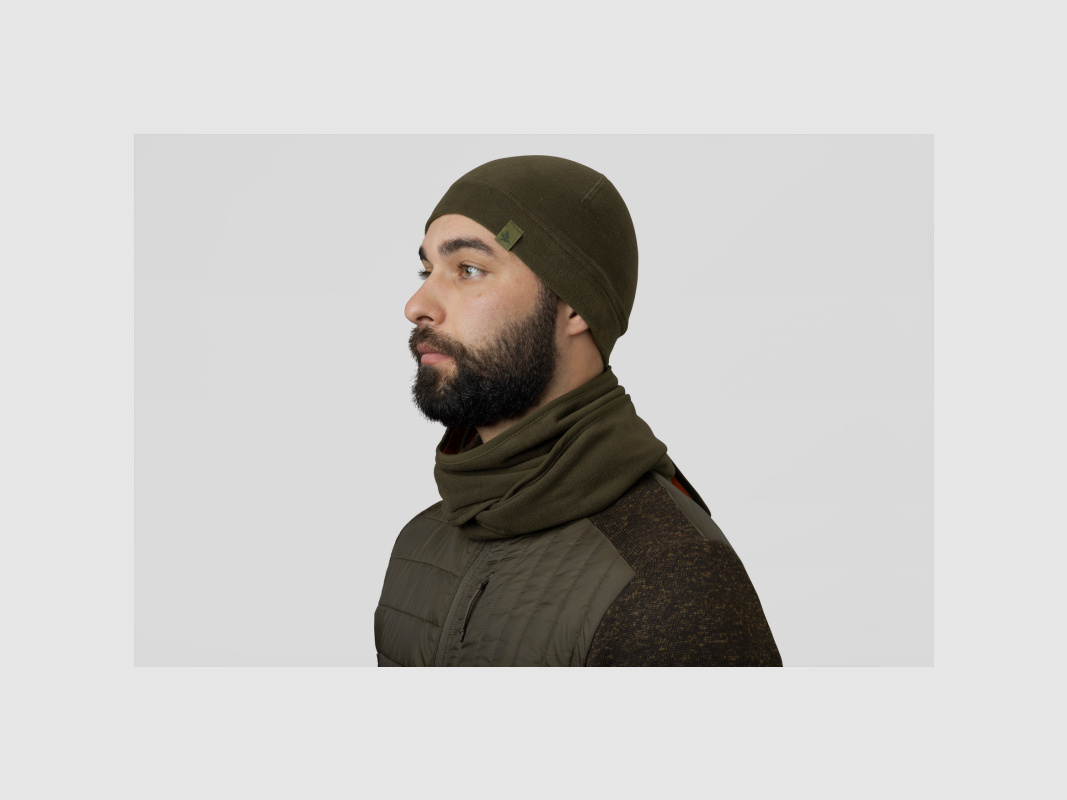 Seeland Fleecemütze Wendbar Pine green/Hi-Vis orange
