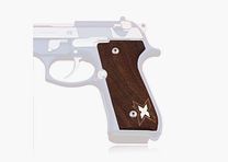 KSD Grips Handle Walnut X Performance Beretta 92FS Silver Logo