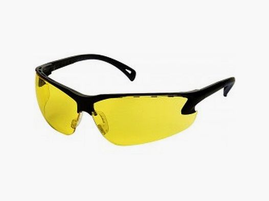 Lunettes de Protection ASG - Verres Jaunes Anti-UV - Monture Noire Résistante - Vision Optimale et Sécurité