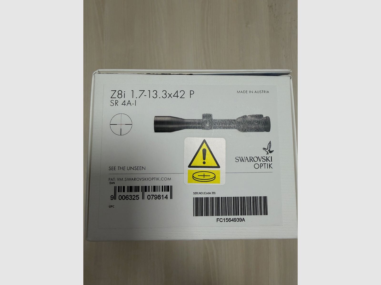 SWAROVSKI OPTIK Z8i 1.7-13.3x42 P SR with rail "The all-rounder