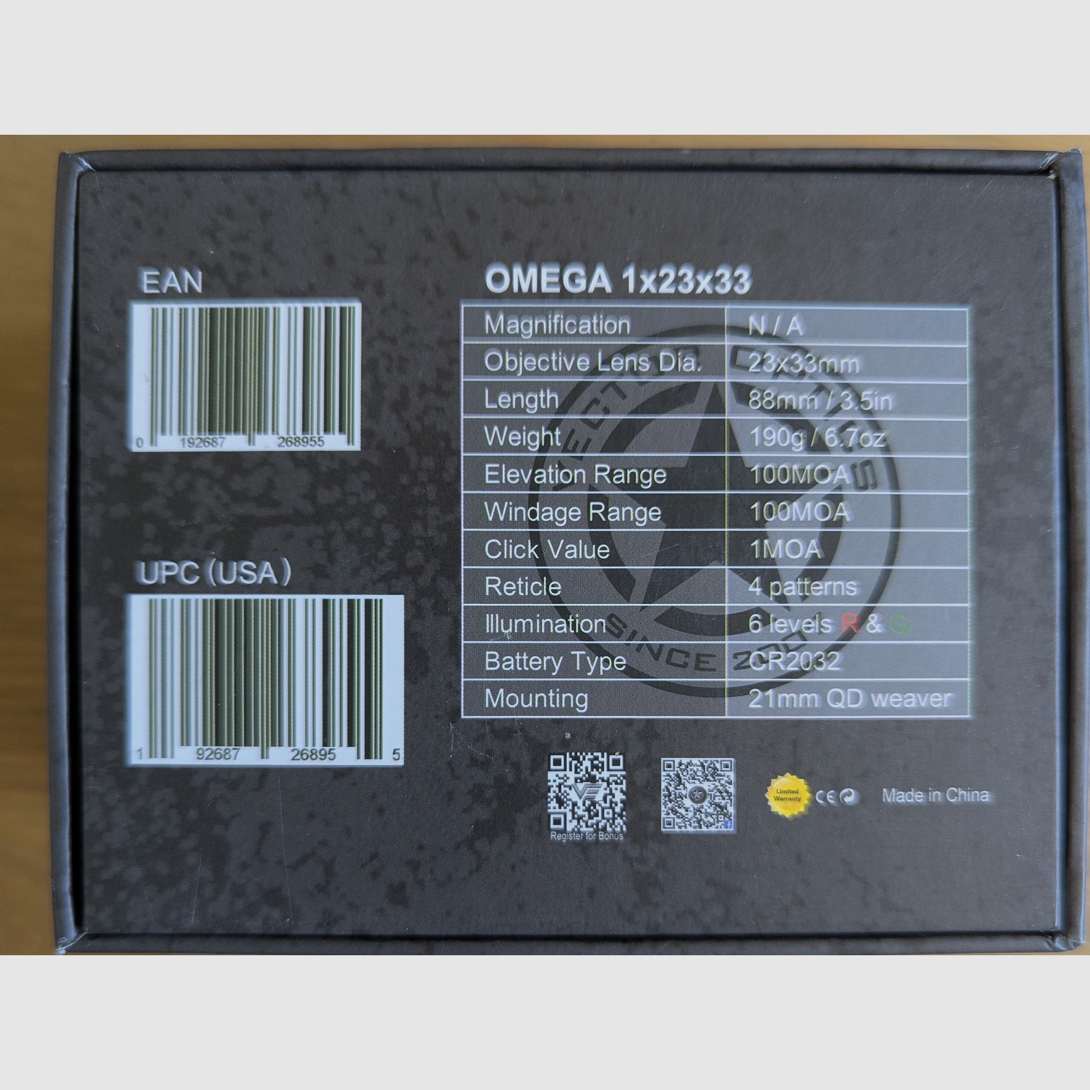 Vector optics OMRGA 1x23x33 RedDot // PCC // AR15