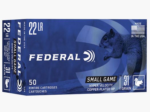 Federal Small Game .22 LR 31GR CPHP 50 Patronen